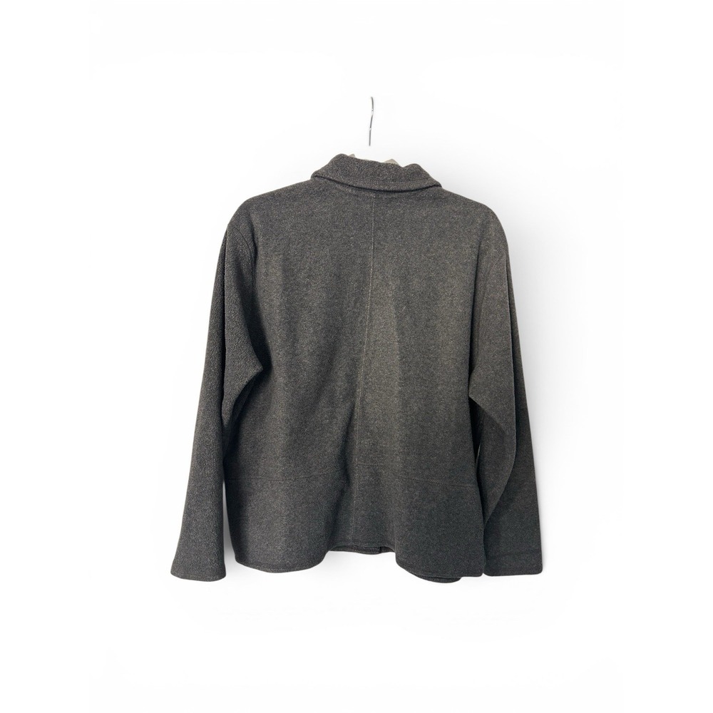 Faded Glory Women's Fleece Cardigan Jacket L 12/14 Gray Button Front Cozy - Picture 2 of 8
